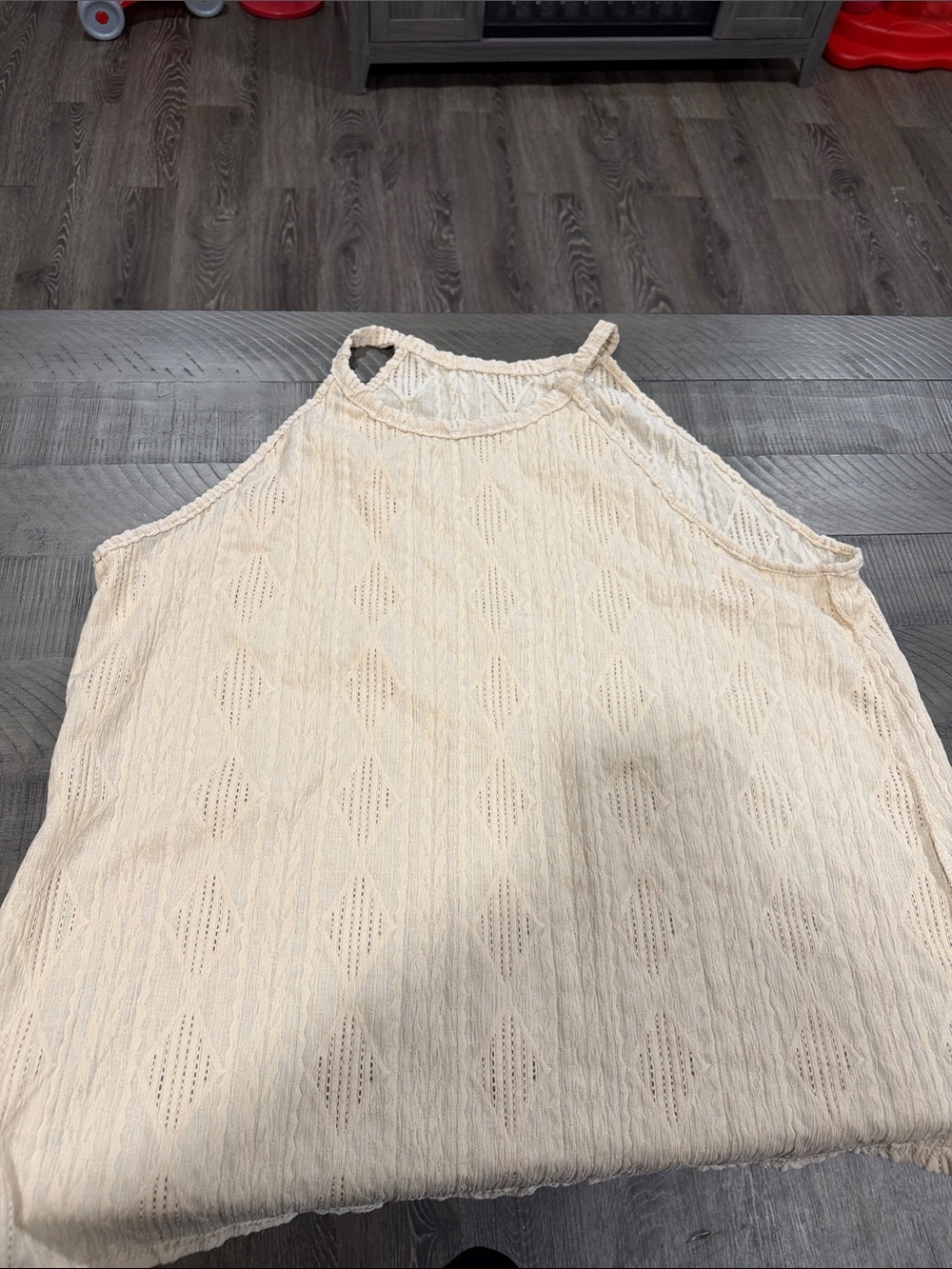 SHEIN Cream Crochet Knit Tank Top